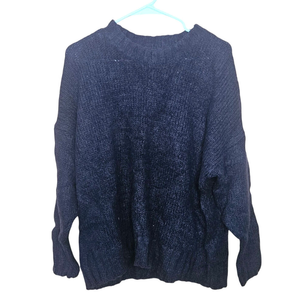 Aerie Size Extra Small XS Dark Blue Knit Sweater Oversized Comfy Winter Acrylic